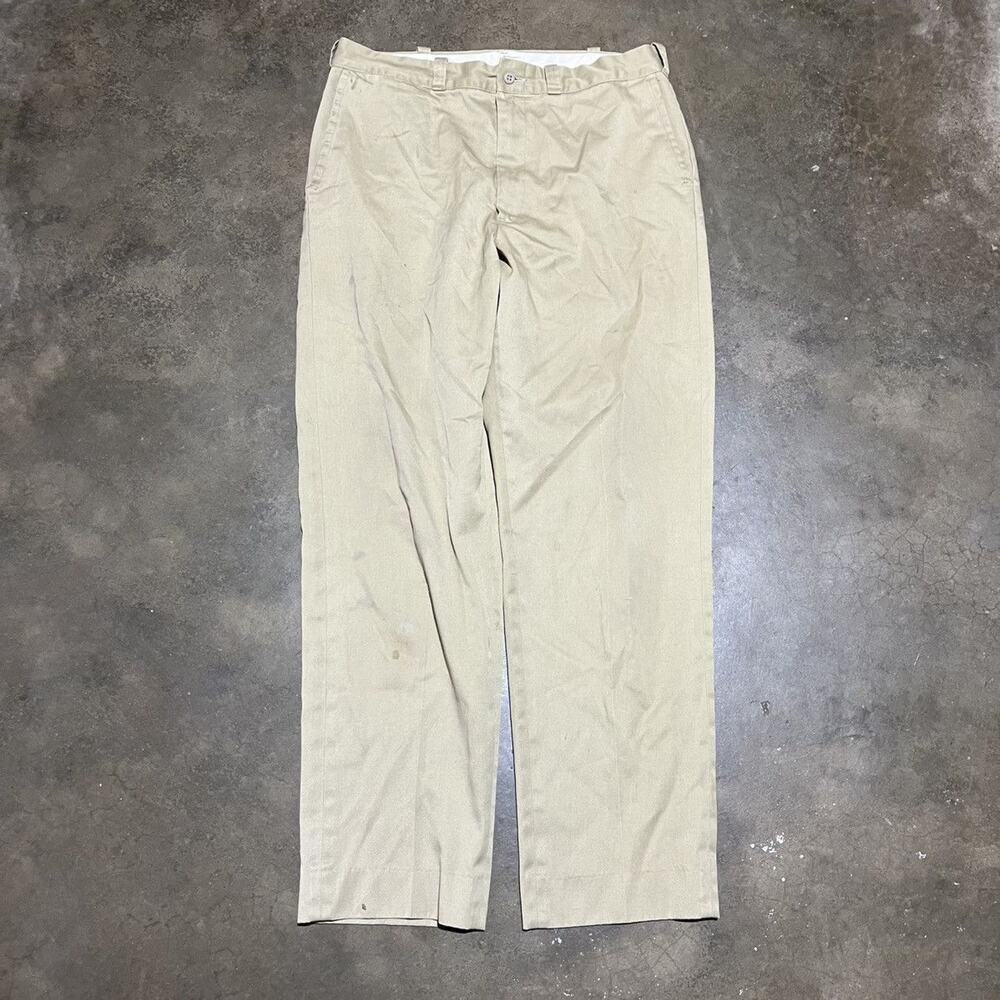 Vintage 60s Lee Chetopa Twill Tan Workwear Chinos 33x30
